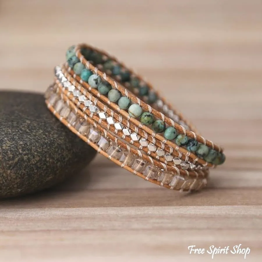 Handmade Natural African Turquoise Wrap Bracelet