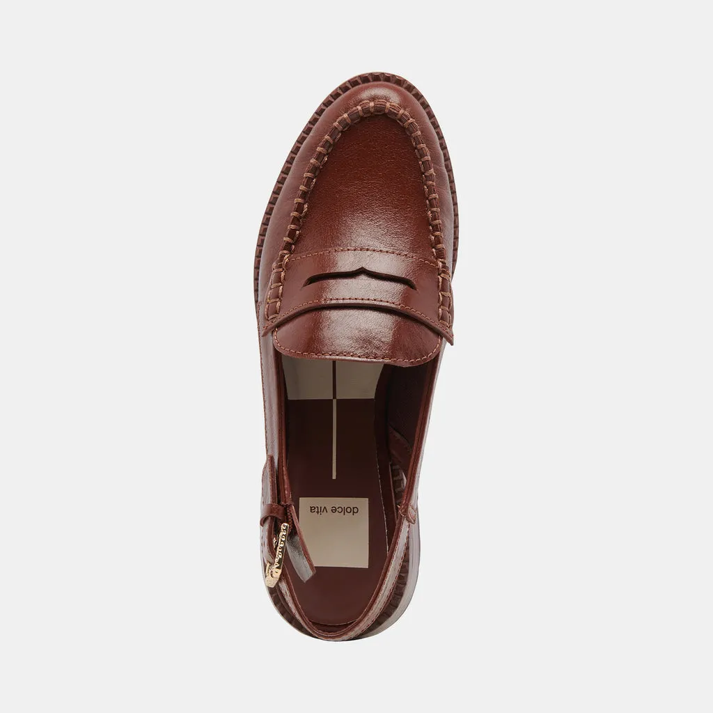 HARDI WIDE LOAFERS BROWN CRINKLE PATENT– Dolce Vita 6952669184066