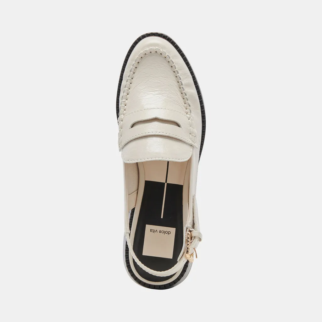 HARDI WIDE LOAFERS IVORY CRINKLE PATENT– Dolce Vita 6952669085762