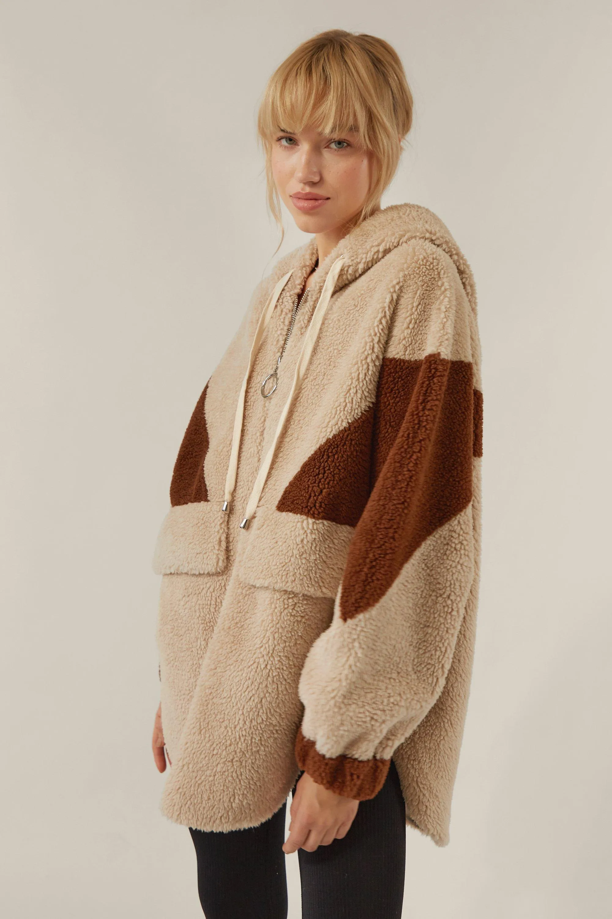 Hooded Teddy Faux Fur Coat