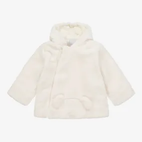 Ivory Faux Fur Hooded Baby Bear Coat