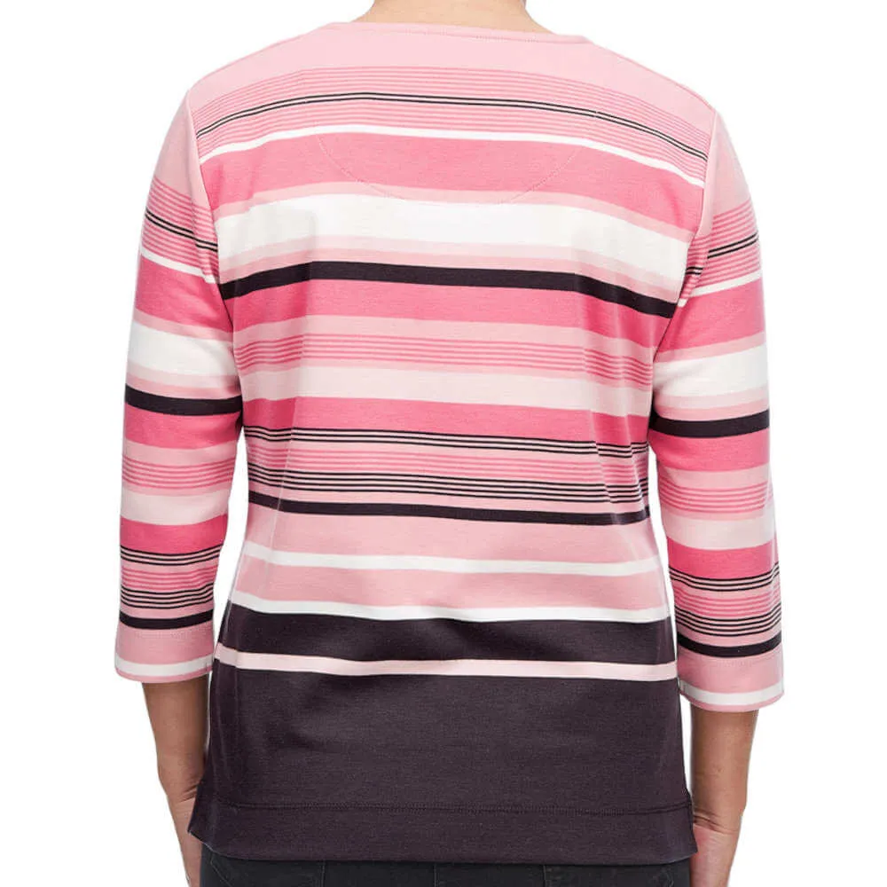 Ivory Striped Top - Peony