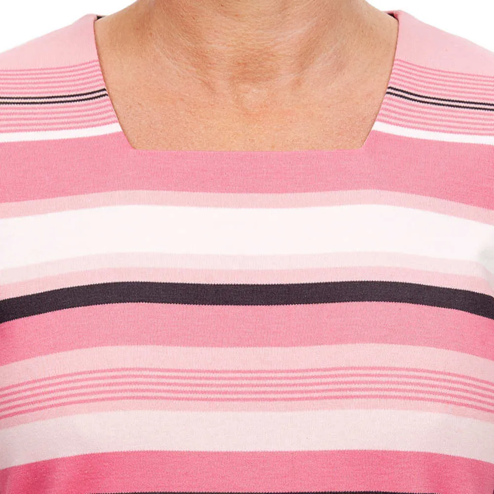 Ivory Striped Top - Peony