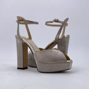 Jimmy Choo Heels Sacaria Embossed  New Size 36W