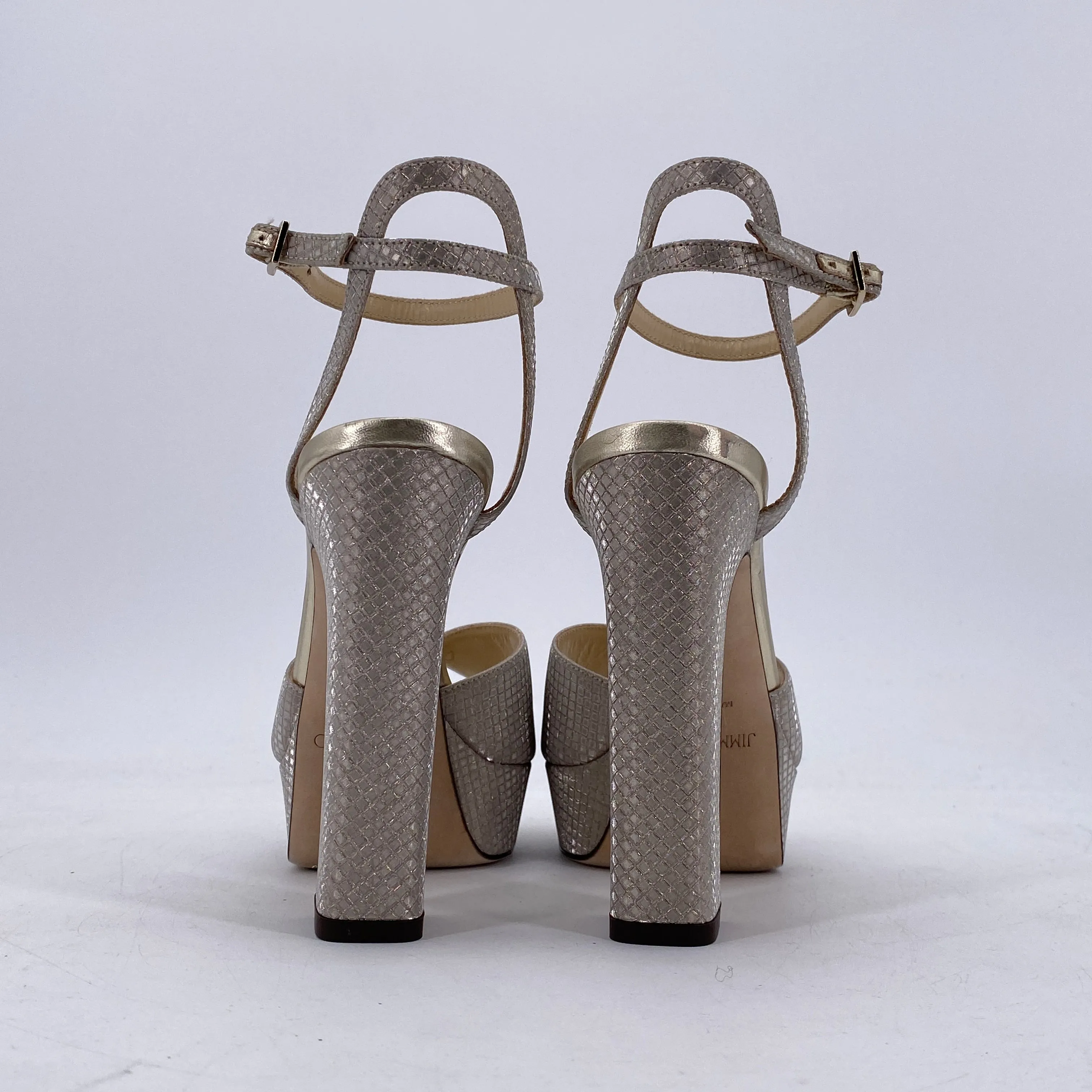 Jimmy Choo Heels Sacaria Embossed  New Size 36W