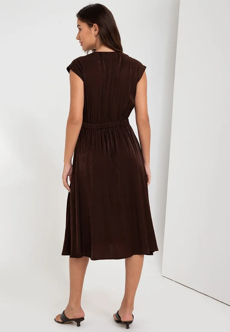 KALIE WRAP MIDI DRESS