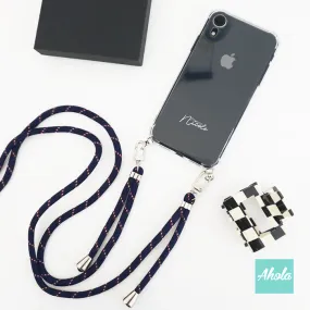 【Kelce】Crossbody Adjustable Lanyard TPU Transparent Phone Case 自定名字掛頸透明電話軟殼