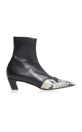 Khaite Dallas Leather Ankle Boots