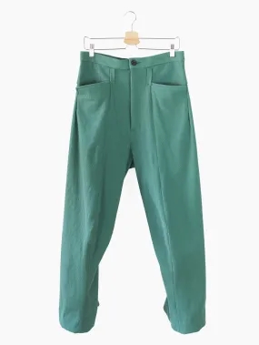 Kozaburo SS23 Copper Green Sashiko 3D Tailored Pants