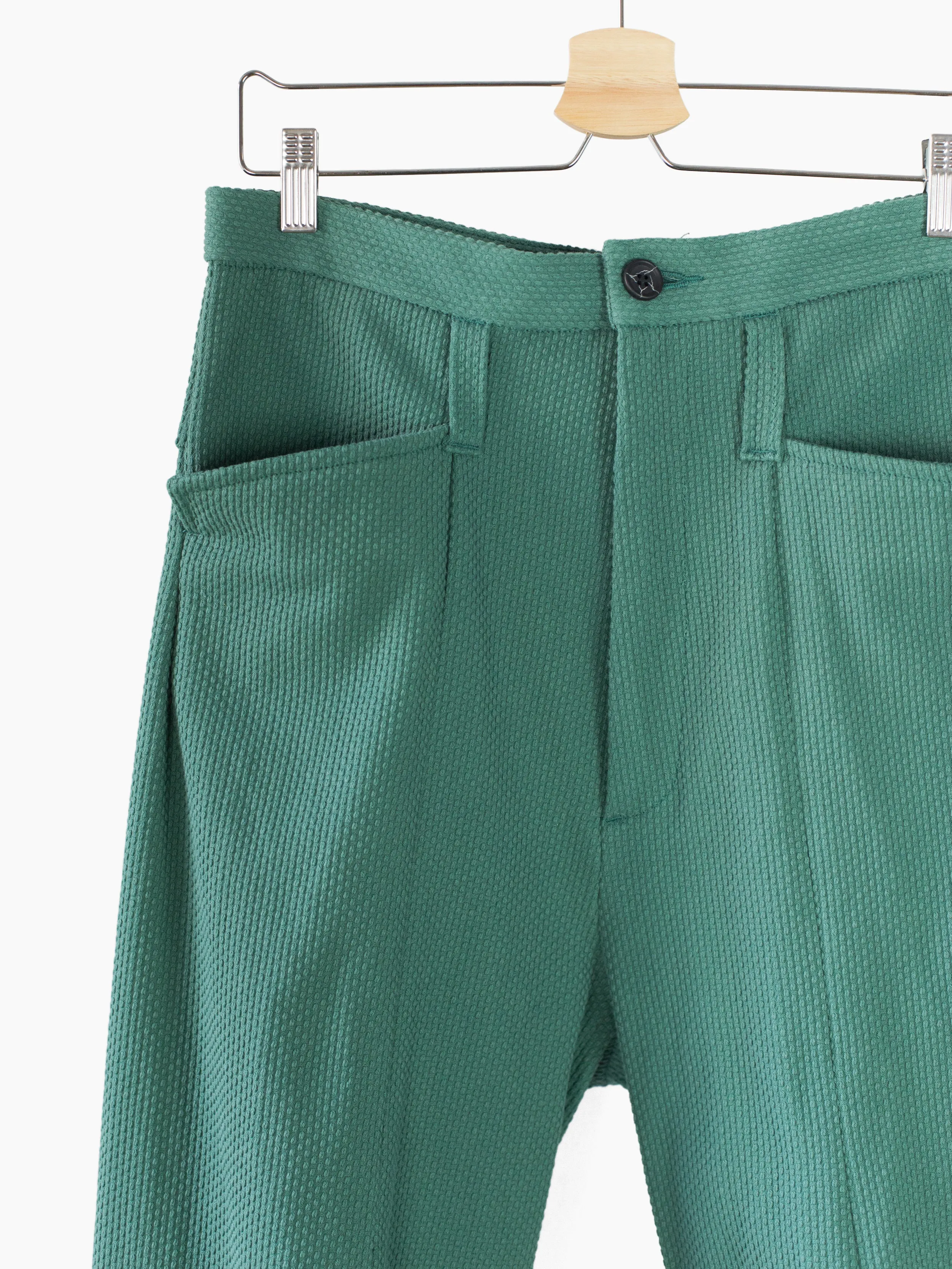 Kozaburo SS23 Copper Green Sashiko 3D Tailored Pants