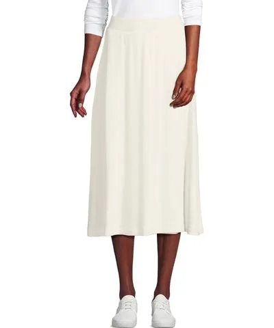 Lands' End Women's Cozy Rib Midi Wrap Skirt