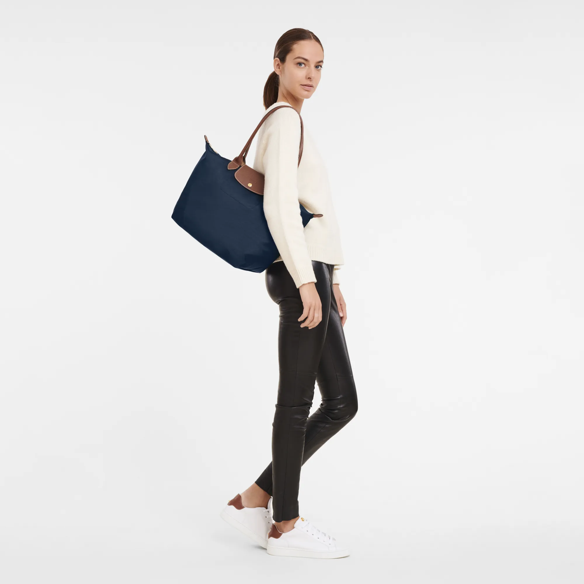 Le Pliage Original L Tote bag Navy - Recycled canvas