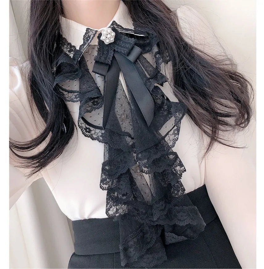 Light Academia Victorian Shirt with Lace