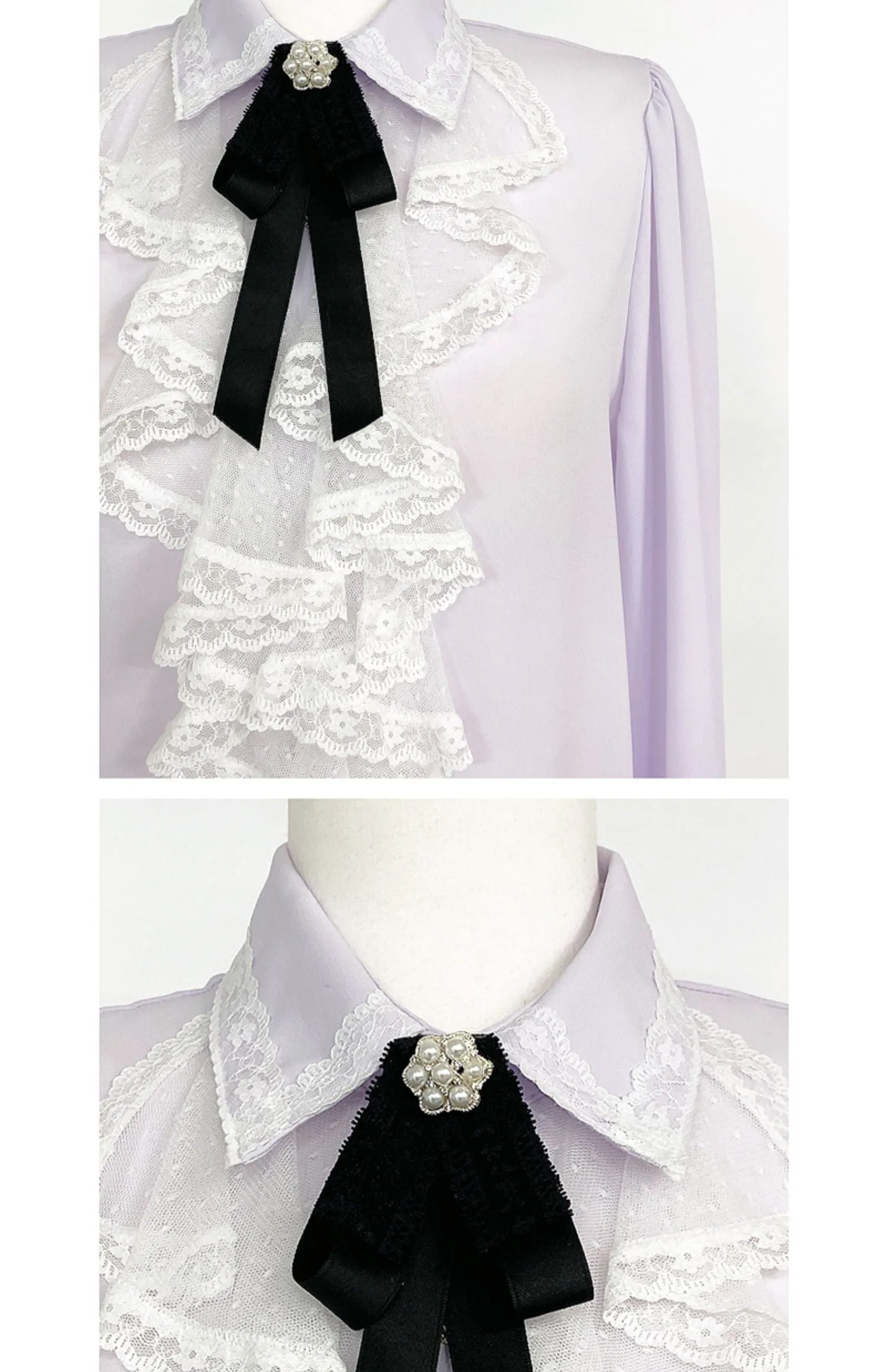 Light Academia Victorian Shirt with Lace