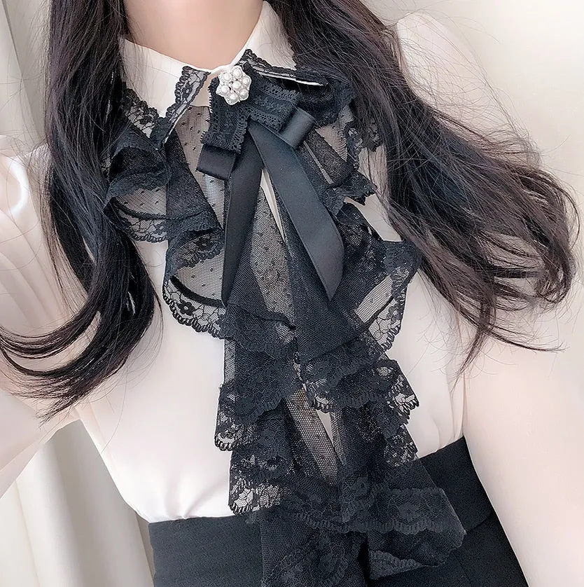 Light Academia Victorian Shirt with Lace