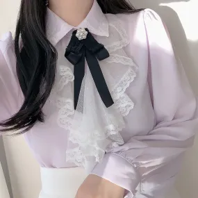 Light Academia Victorian Shirt with Lace