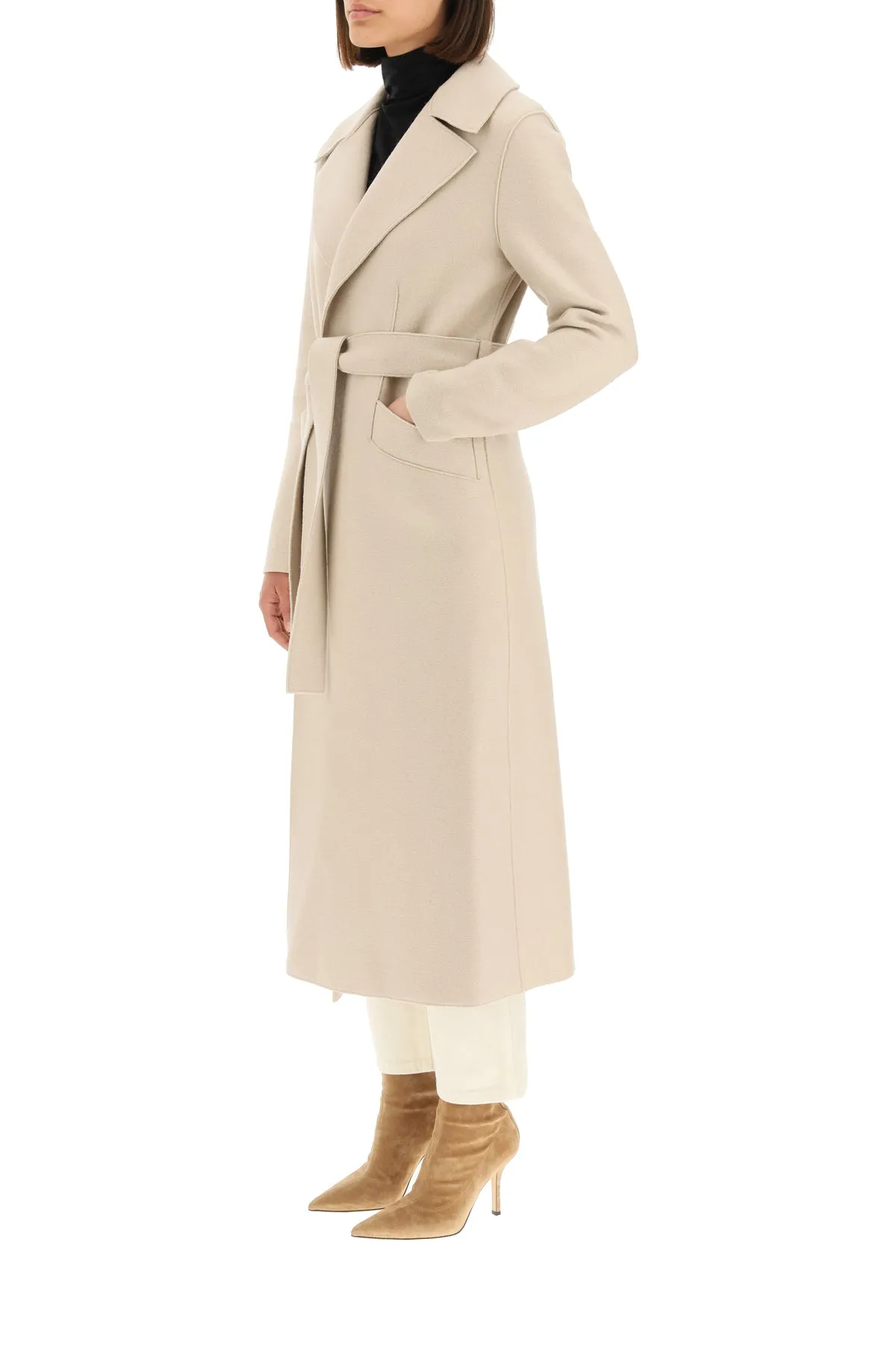 Long Coat In Pressed Wool