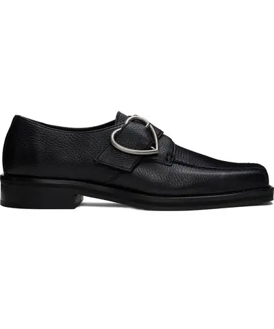 Martine Rose Black Square Toe Buckle Loafers