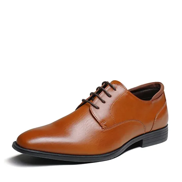 Men's Classic Vegan Leather Plain Toe Formal Oxfords