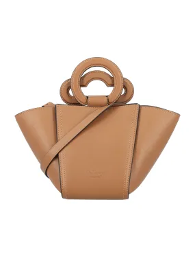 MULBERRY Mini Teak Leather Top-Handle Satchel with Shoulder Strap and Suede Lining, 26x16.5x16 cm