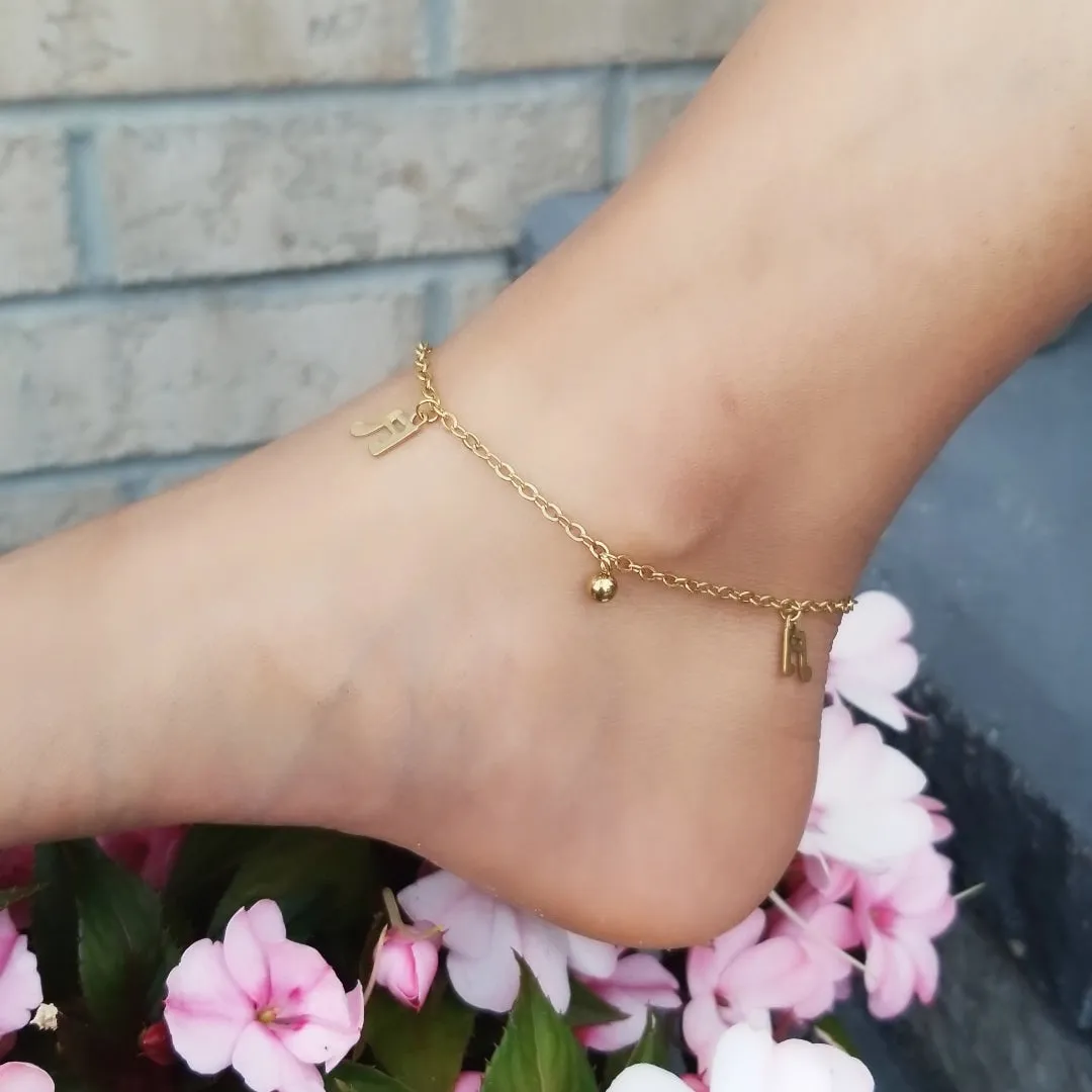 Music Note Anklet Gold