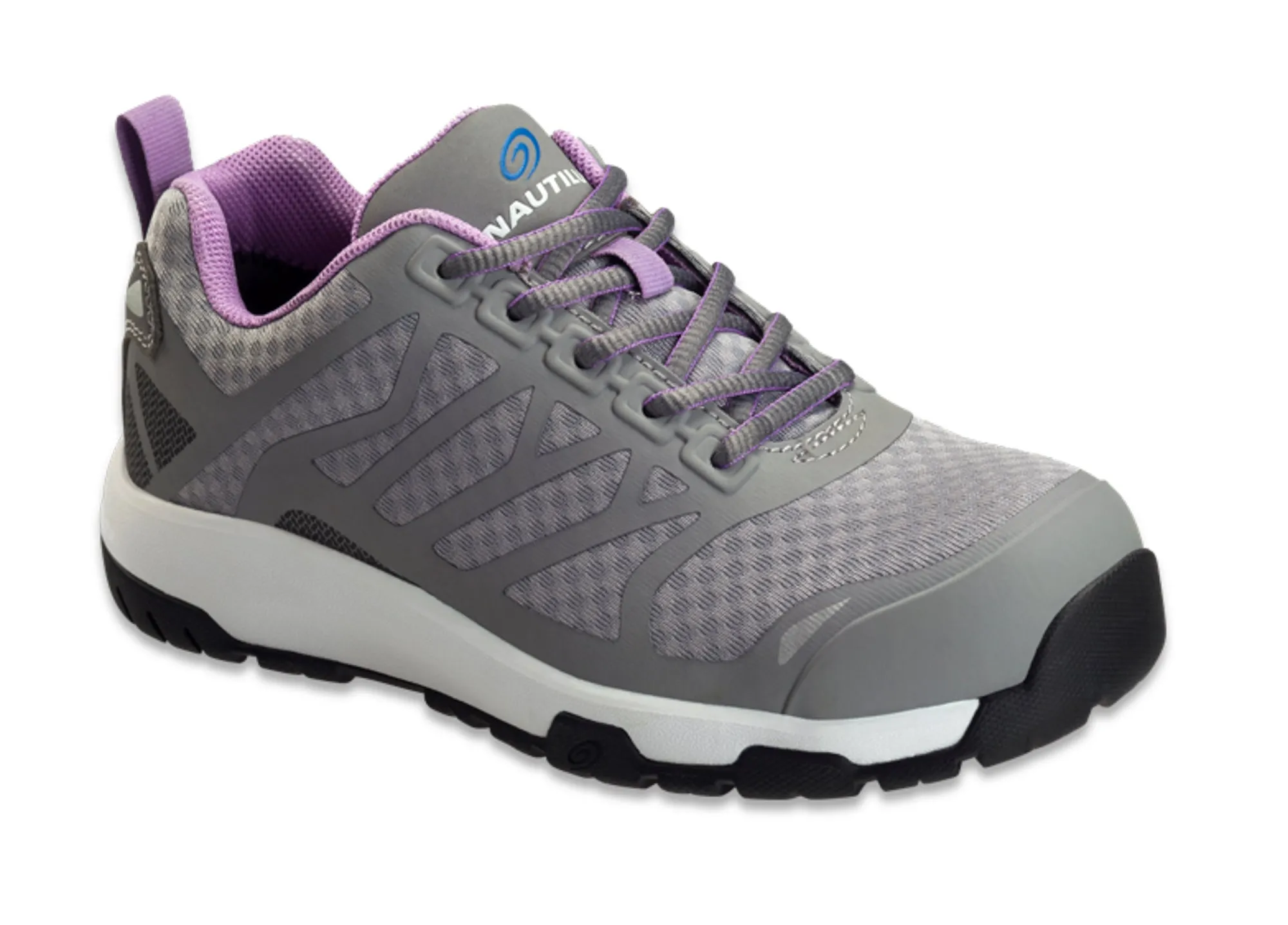 Nautilus Womens Grey/Purple Mesh Comp Toe 2489 Velocity ESD Work Shoes