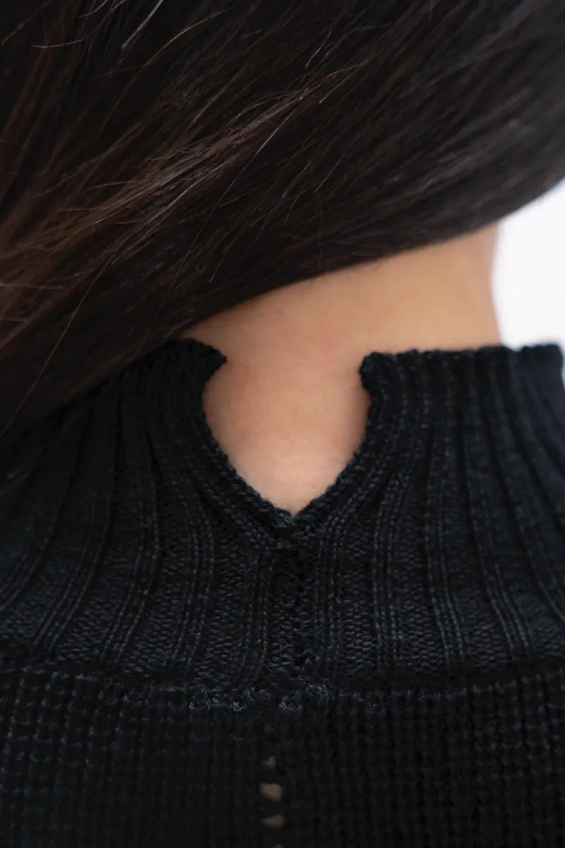 Ottawa  - High Neck Sweater - Licorice