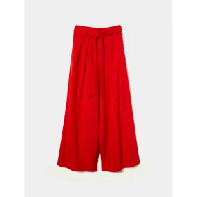 Pleated culottes with belt