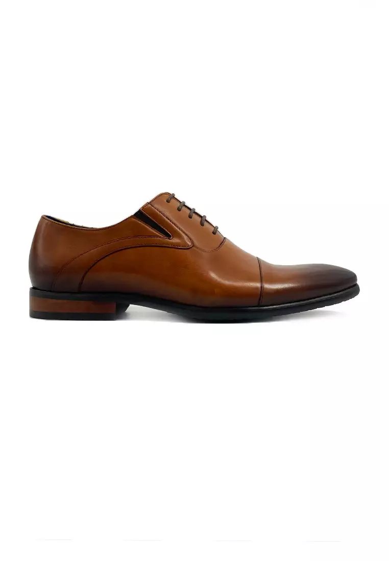 Rad Russel Timeless Sleek Lace-up Oxfords - Cinnamon Brown