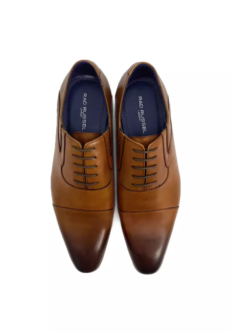 Rad Russel Timeless Sleek Lace-up Oxfords - Cinnamon Brown