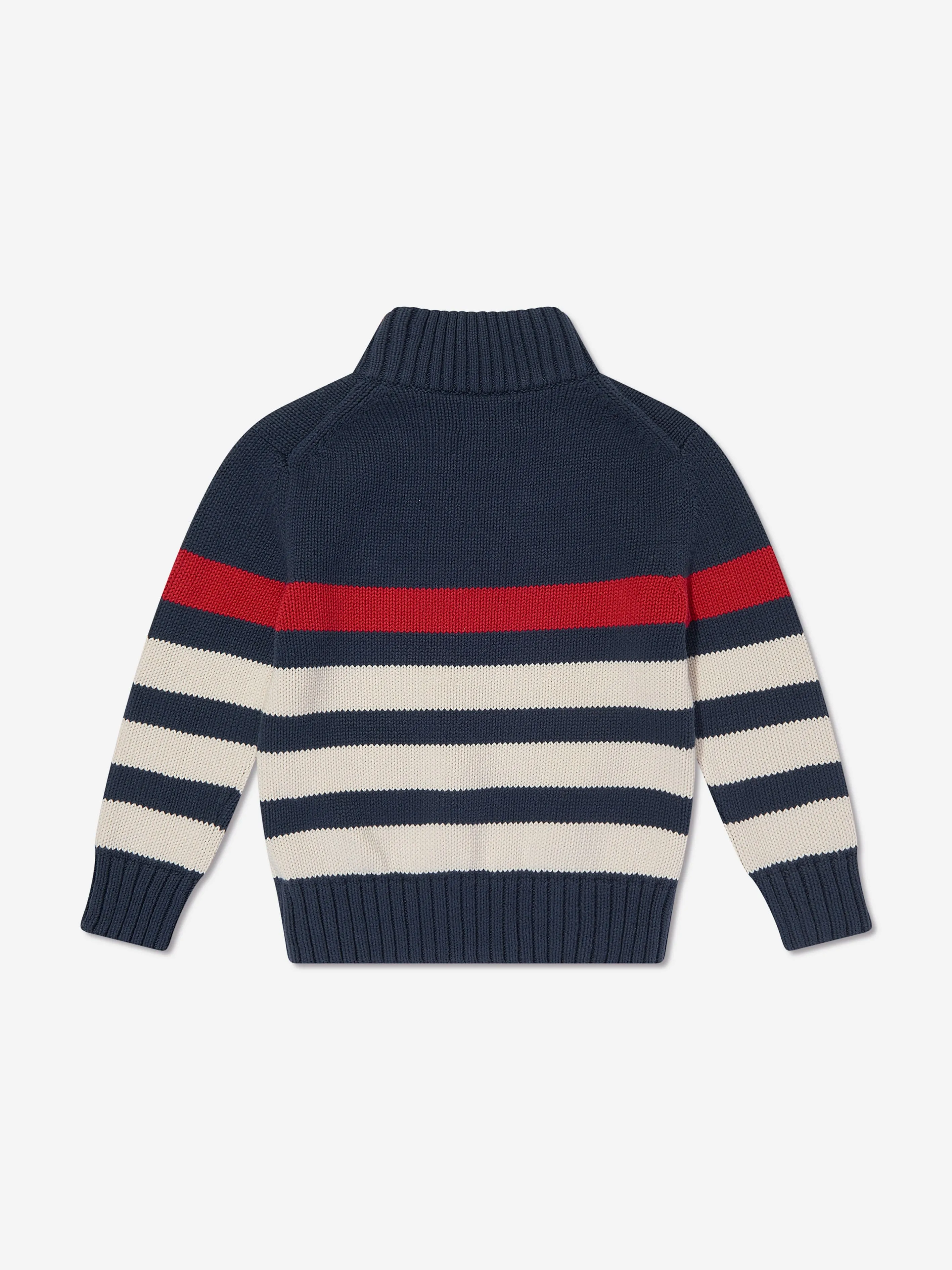 Ralph Lauren Boys Striped Half Zip Sweatshirt in Multicolour