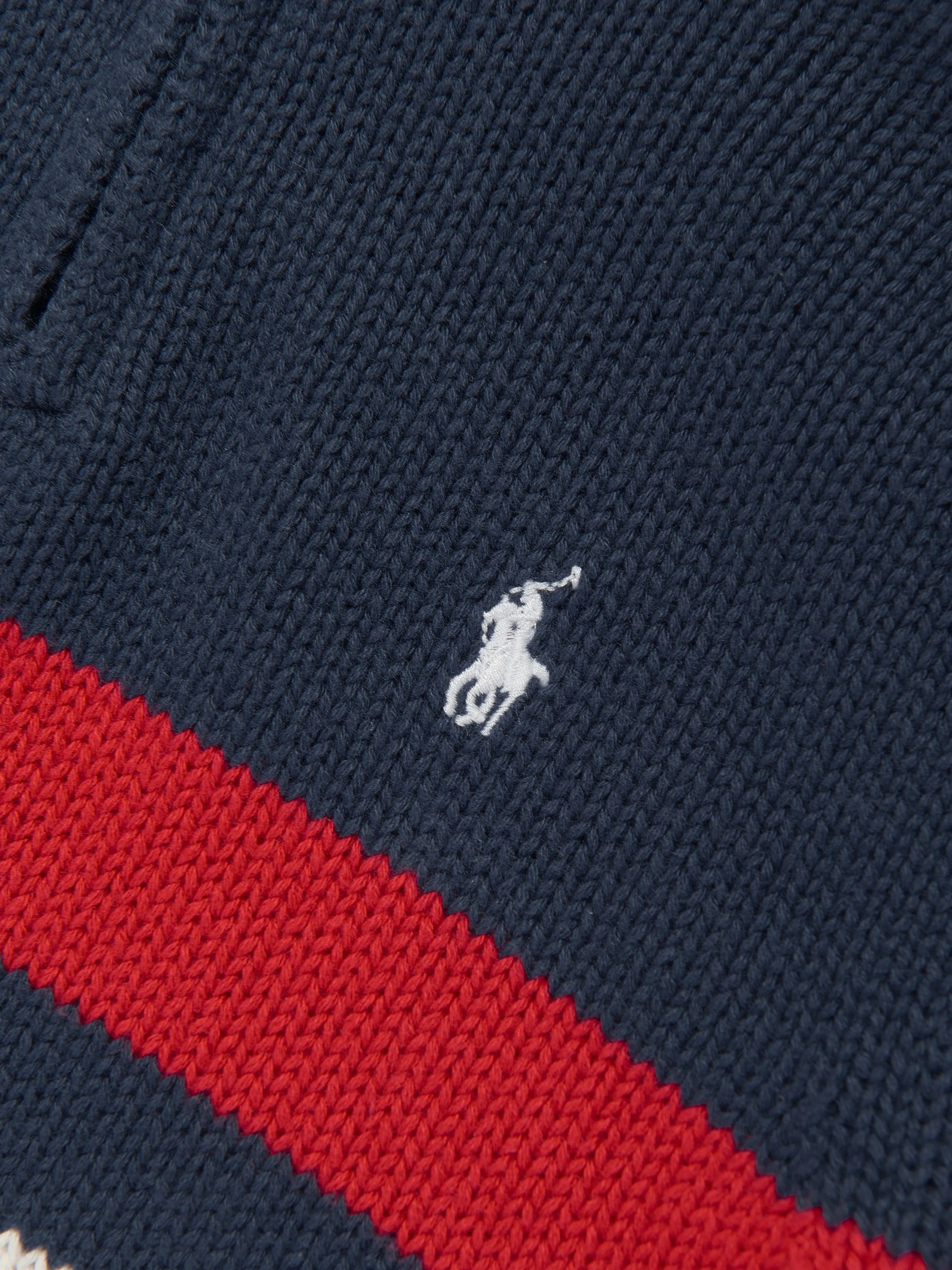 Ralph Lauren Boys Striped Half Zip Sweatshirt in Multicolour