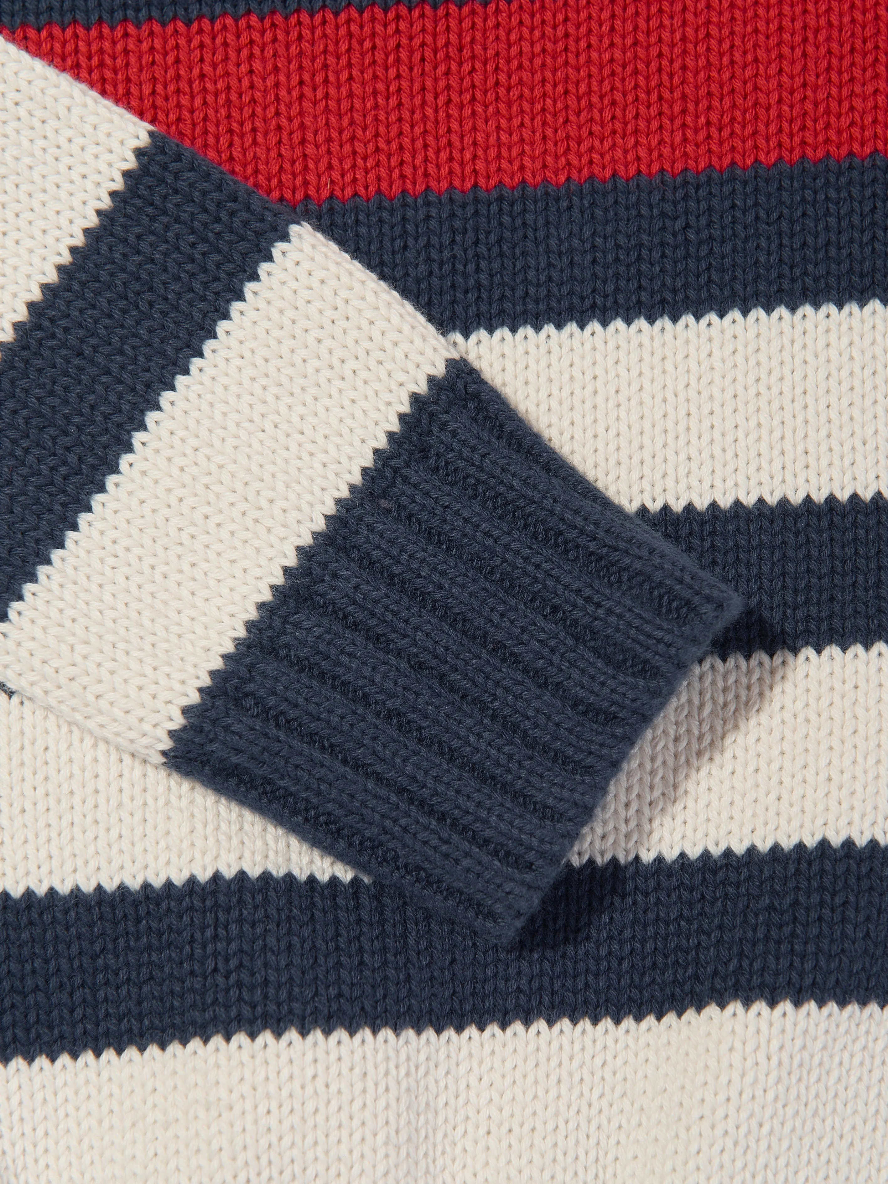 Ralph Lauren Boys Striped Half Zip Sweatshirt in Multicolour