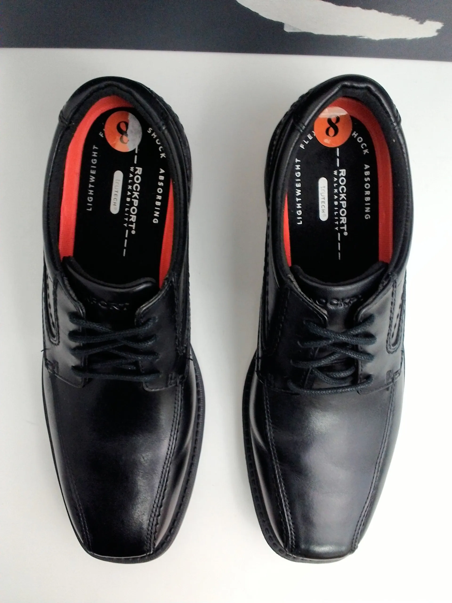 Rockport Men's Black Leather Whitner Oxfords Size 8 M