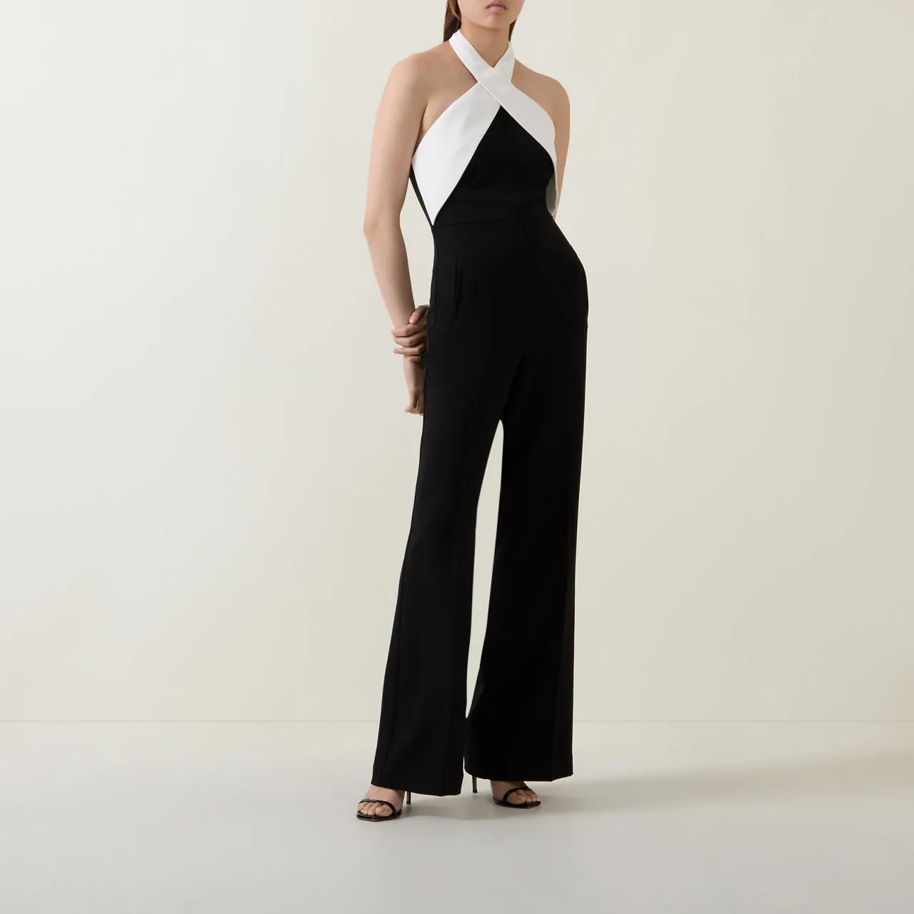 ROLAND MOURET Monochrome Jumpsuit - Black