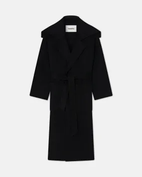 Ruta - Double Wool and Silk Blend Coat - Black