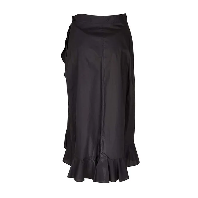 SCETTICO RUFFLES POPLIN SKIRT Woman Black