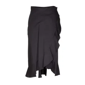 SCETTICO RUFFLES POPLIN SKIRT Woman Black