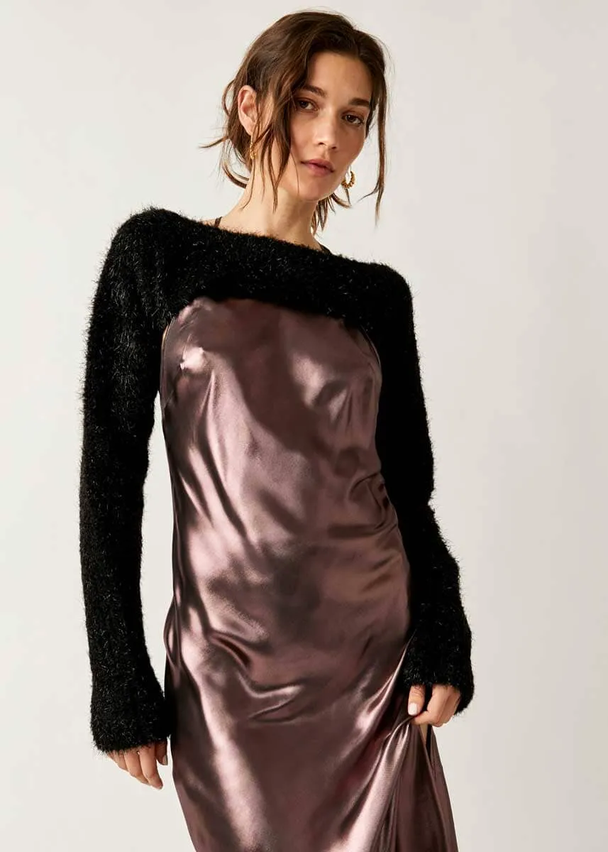 Shimmer Bolero Sweater - Black