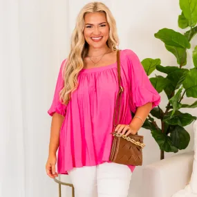 Simplistic Thinking Top, Fuchsia