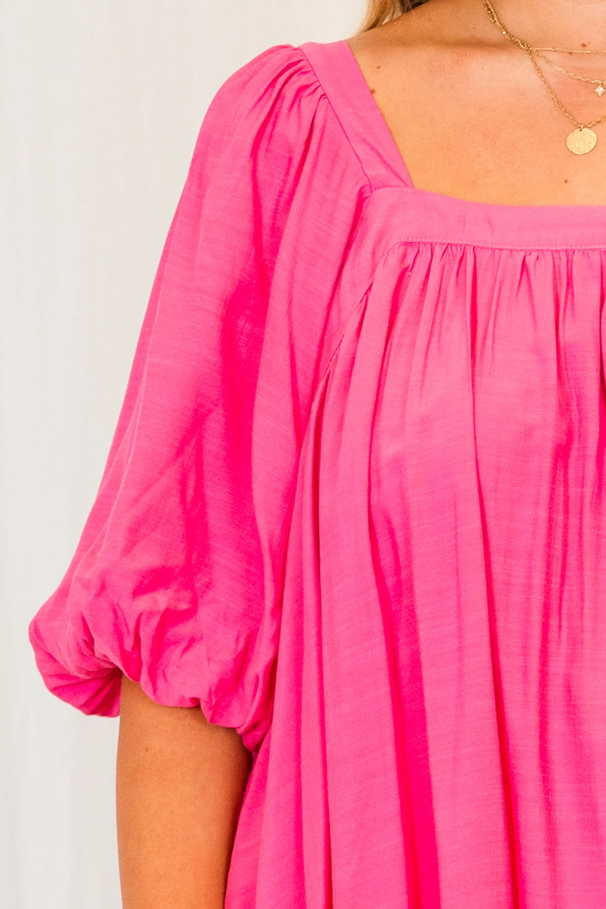 Simplistic Thinking Top, Fuchsia