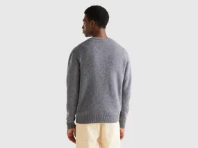 Sweater in Shetland wool - Gray | Benetton