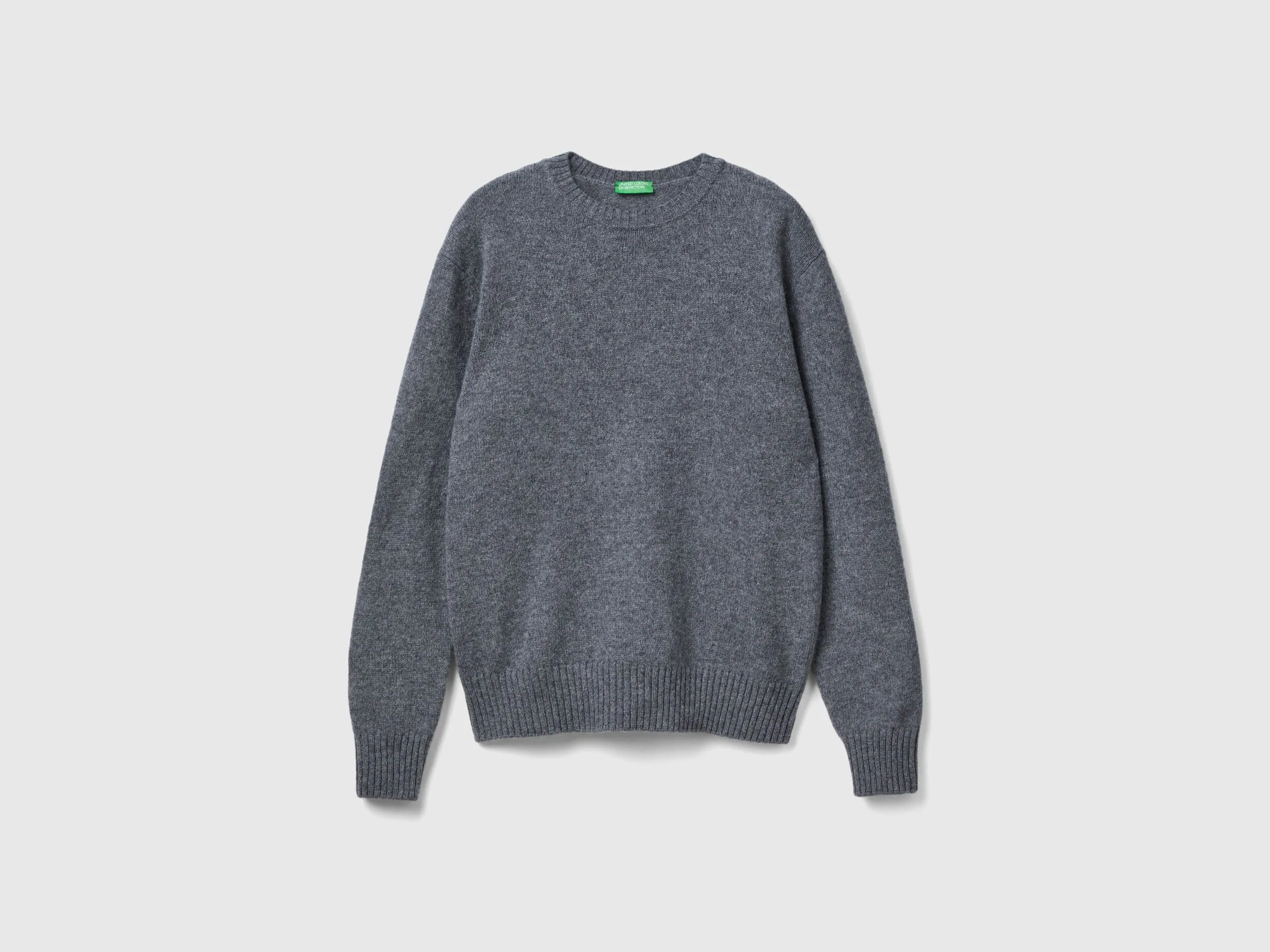 Sweater in Shetland wool - Gray | Benetton