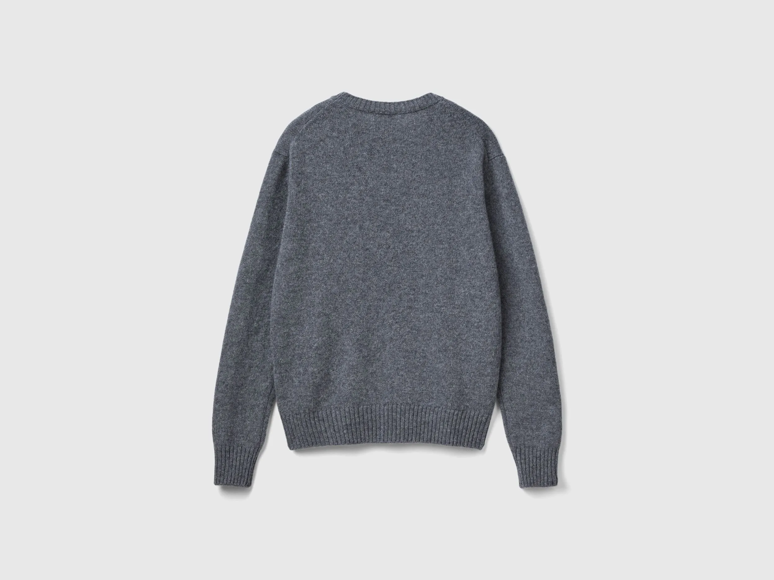 Sweater in Shetland wool - Gray | Benetton