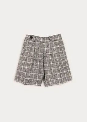 Tailored Checked Shorts In Black (4-10yrs)