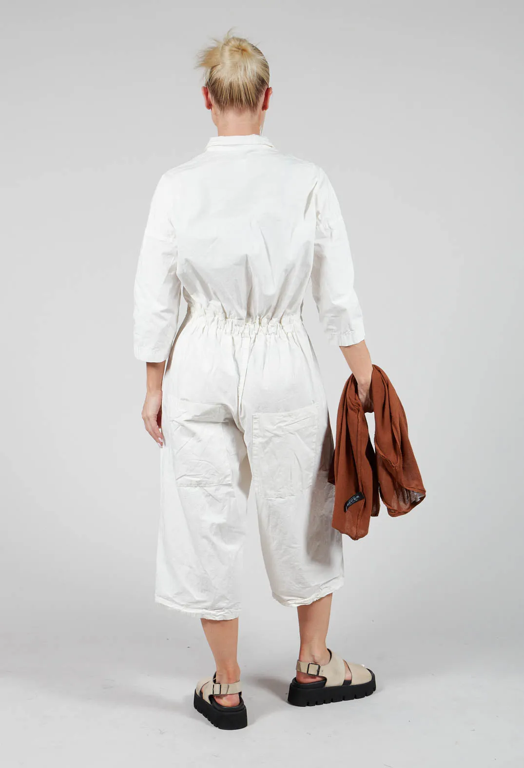 Tailored Collar Jumpsuit CC in White