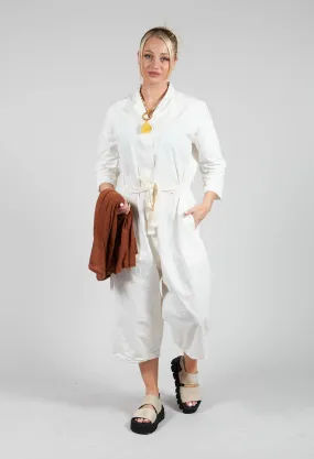 Tailored Collar Jumpsuit CC in White