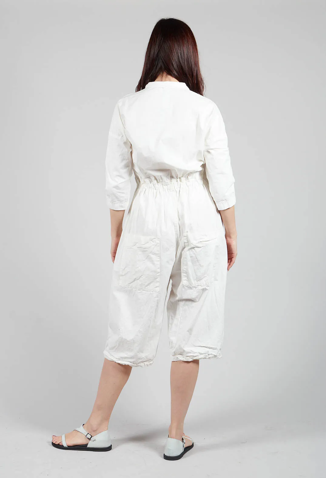 Tailored Collar Jumpsuit CC in White