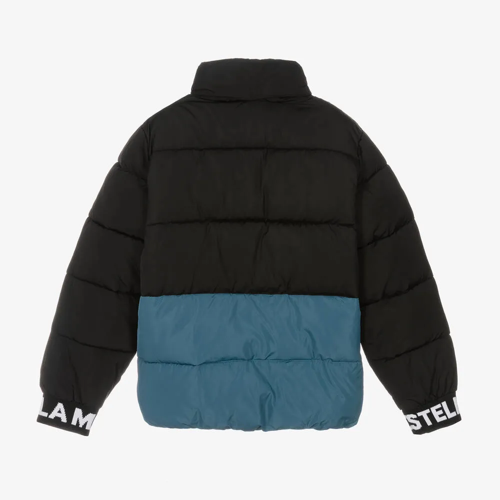 Teen Black & Blue Puffer Coat