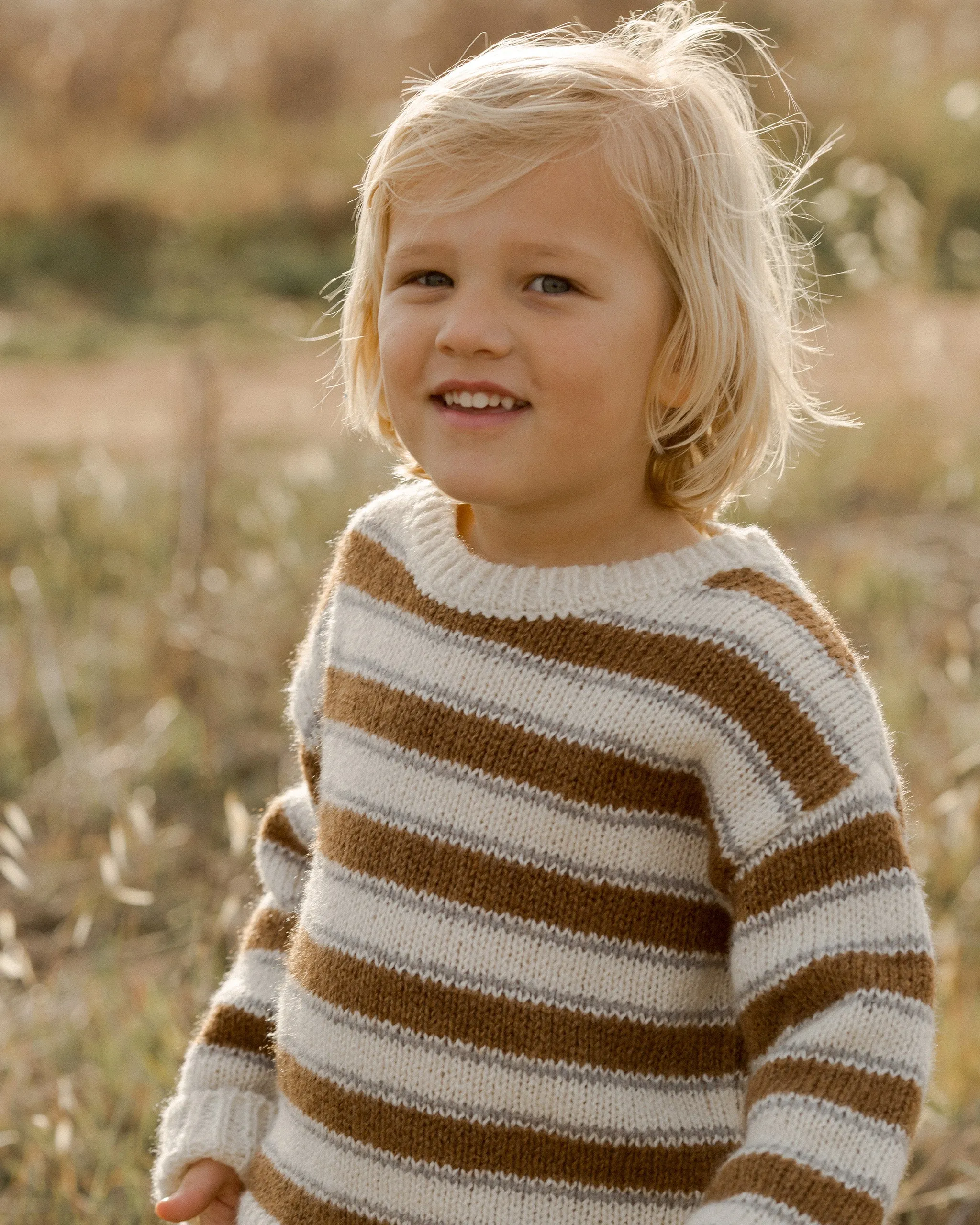 The Aspen Sweater by Rylee + Cru - Saddle Stripe - KIDS